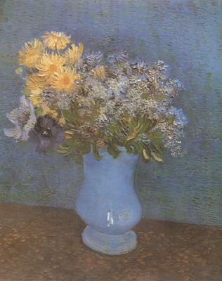 Vincent Van Gogh Vase wtih Lilacs,Daisies and Anemones (nn04) oil painting picture